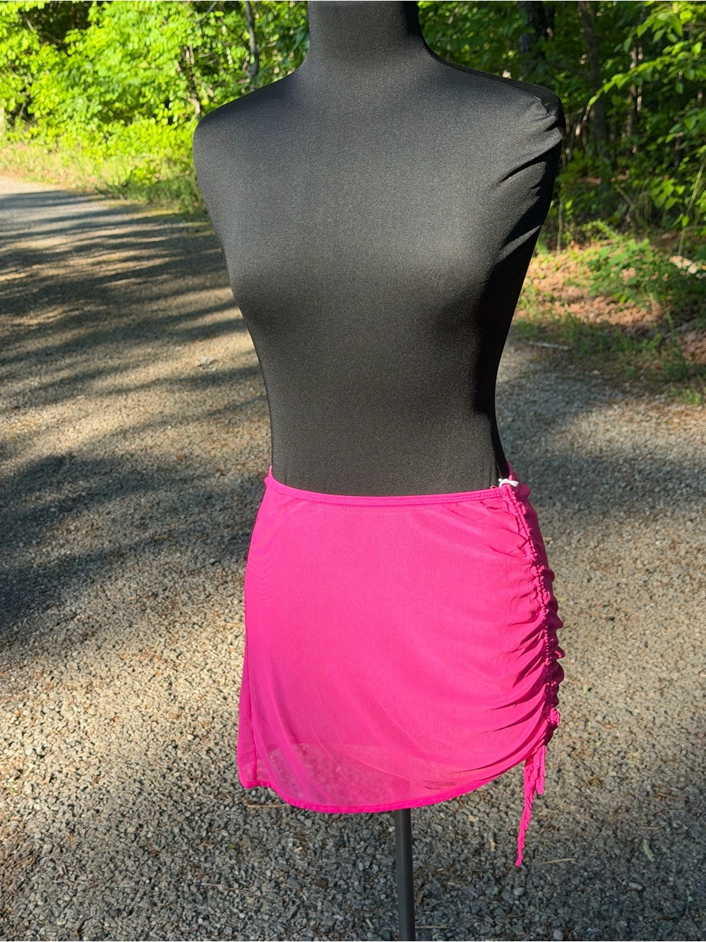 Hot Pink Ruched Swim Cover-up